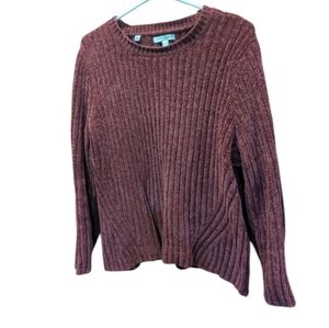 JACHS Girlfriend Ribbed Knit Sweater  Deep Burgundy